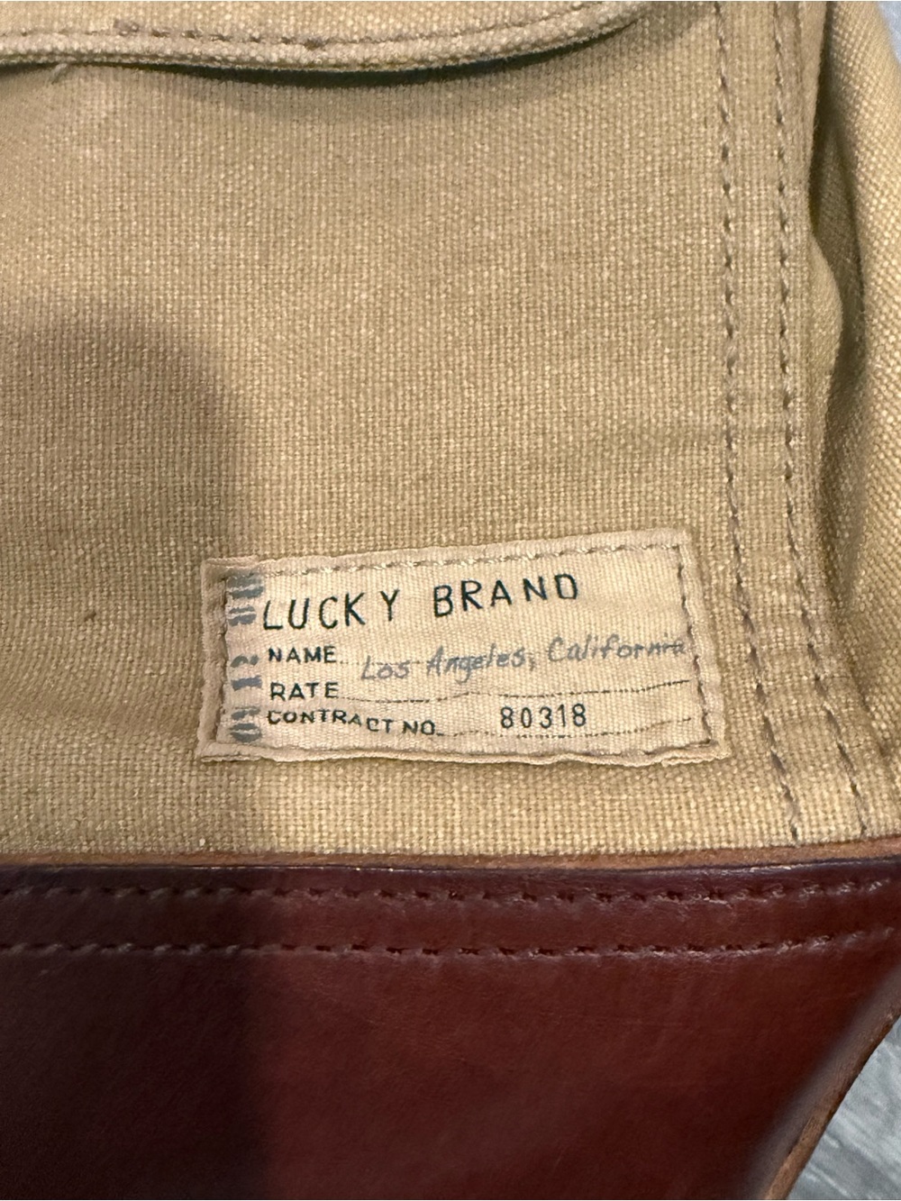 Lucky Brand Vintage Canvas Leather Messenger Bag Crossbody - Picture 2 of 10